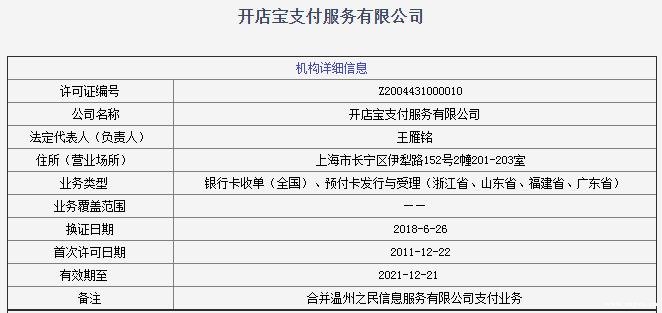 開店寶有支付牌照嗎